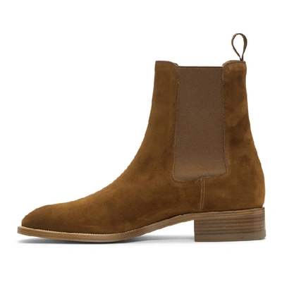 Shop Christian Louboutin Brown Suede Samson Chelsea Boots In C329 Coconu