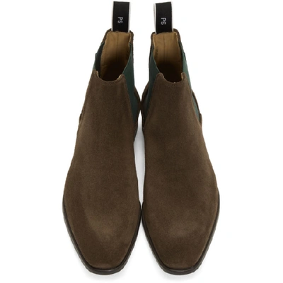 Shop Ps By Paul Smith Brown And Green Gerald Chelsea Boots In 66 Brown
