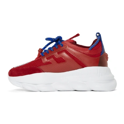 Shop Versace Red Chain Reaction Sneakers