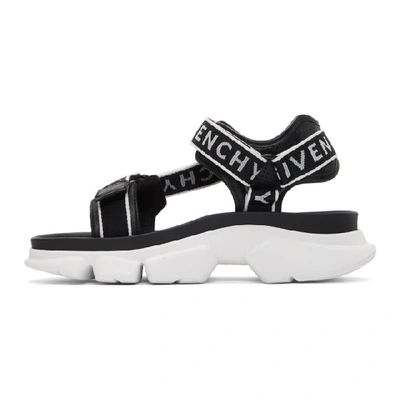 Shop Givenchy Black And White 4g Jaw Sandals In 004 Blkwht