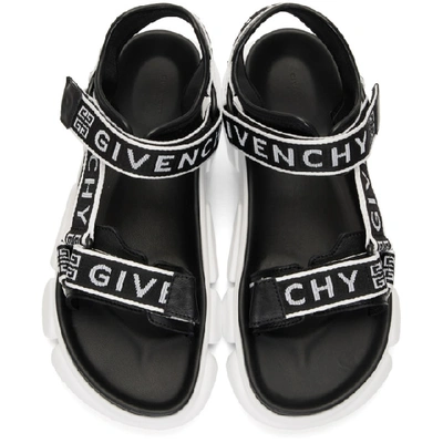 Shop Givenchy Black And White 4g Jaw Sandals In 004 Blkwht