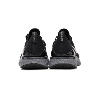 Shop Nike Black & Grey Epic React Flyknit 2 Sneakers