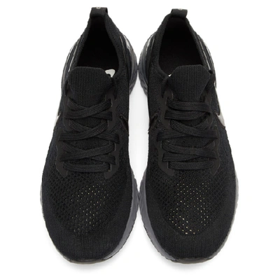 Nike Black & Grey Epic React Flyknit 2 Sneakers