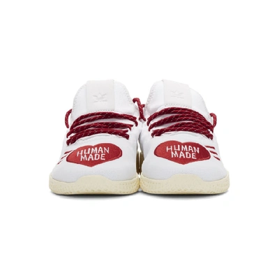 Shop Adidas Originals By Pharrell Williams Adidas Originals X Pharrell Williams White And Red Human Made Tennis Hu Sneakers In Whtscarlet