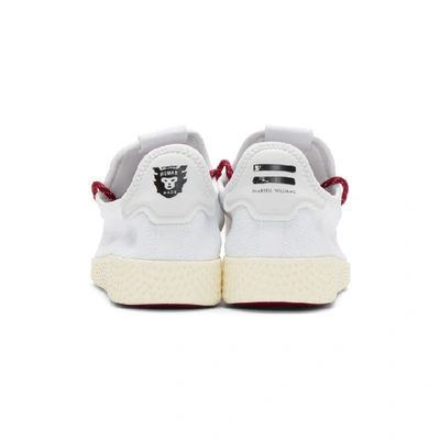 Shop Adidas Originals By Pharrell Williams Adidas Originals X Pharrell Williams White And Red Human Made Tennis Hu Sneakers In Whtscarlet