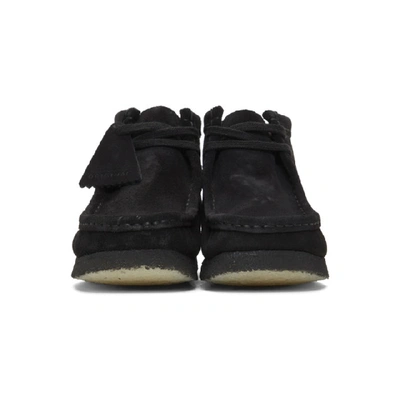 Shop Clarks Originals Black Suede Wallabee Boots