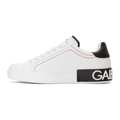 Shop Dolce & Gabbana White & Black Portofino Sneakers