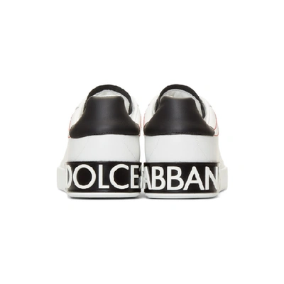 Shop Dolce & Gabbana White & Black Portofino Sneakers