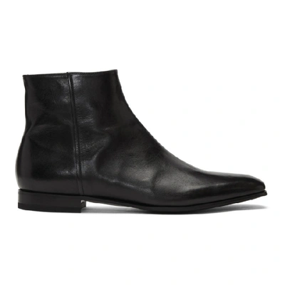 Prada Black Canguro Zip Boots | ModeSens