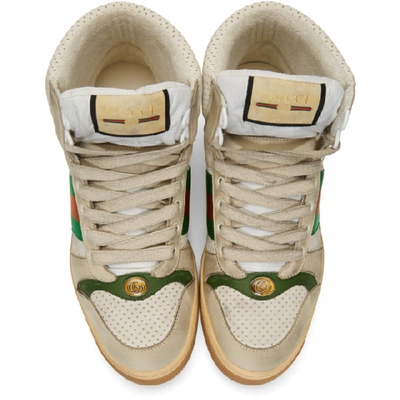 Shop Gucci White Screener High-top Sneakers In 9560 White