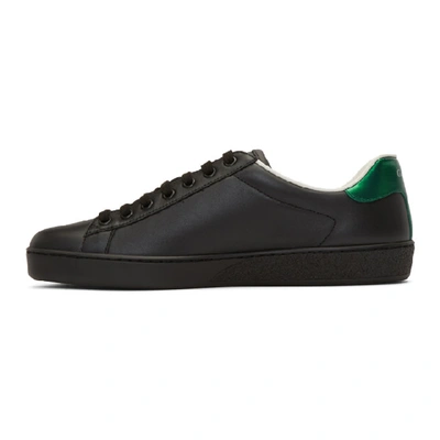 Shop Gucci Black Interlocking G New Ace Sneakers In Black/red Flame/green
