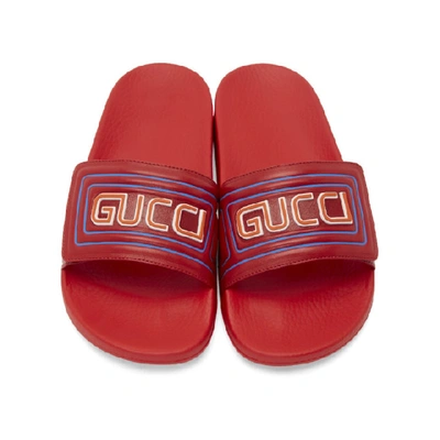 Shop Gucci Red New Pursuit Sandals In 6433 Hibred