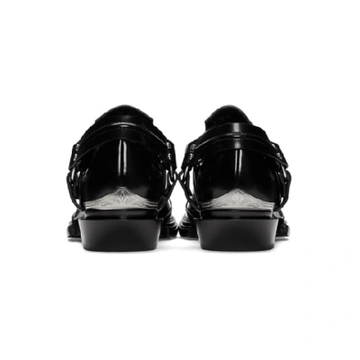 Shop Balenciaga Black Low Santiag Harness Boots