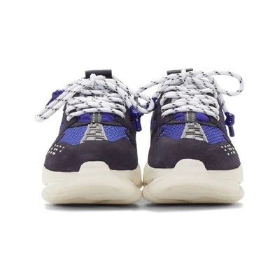 Shop Versace Navy Chain Reaction 2 Trainers