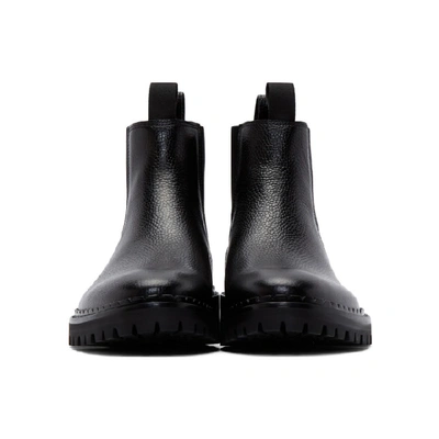 Shop Lanvin Black Pebbled Chelsea Boots