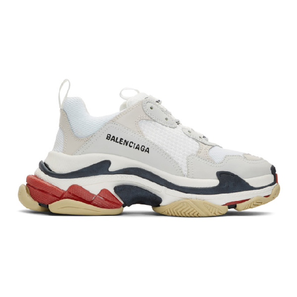 balenciaga triple s white and black