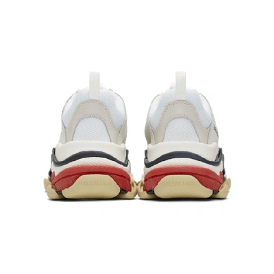 Shop Balenciaga White & Red Triple S Sneakers In 9000 White