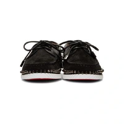 Shop Christian Louboutin Black Steckel Loafers In B142 Blkgun