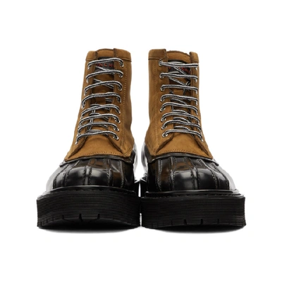 Shop Givenchy Brown And Black Camden Boots