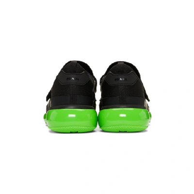 Shop Prada Black & Green Cloudbust Trainers