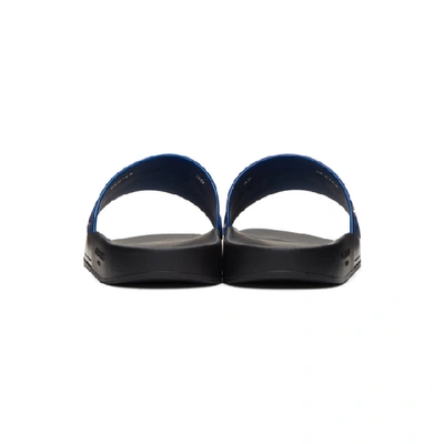 Shop Givenchy Black And Blue Flat Slide Pool Slides In 083 Blkblu