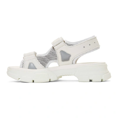 Shop Gucci White Aguru Sandals In 9070 White