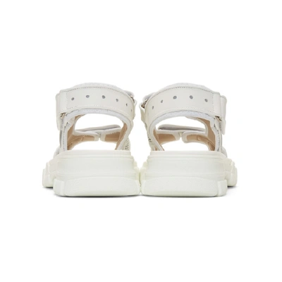Shop Gucci White Aguru Sandals In 9070 White