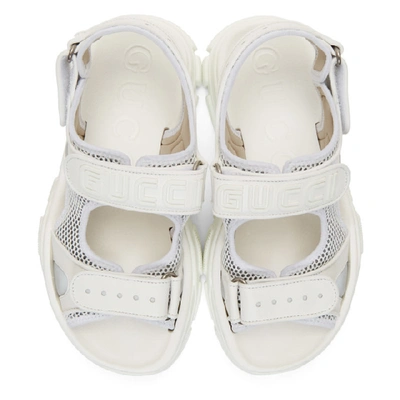 Shop Gucci White Aguru Sandals In 9070 White