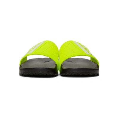 Shop Prada Yellow Logo Pool Slides