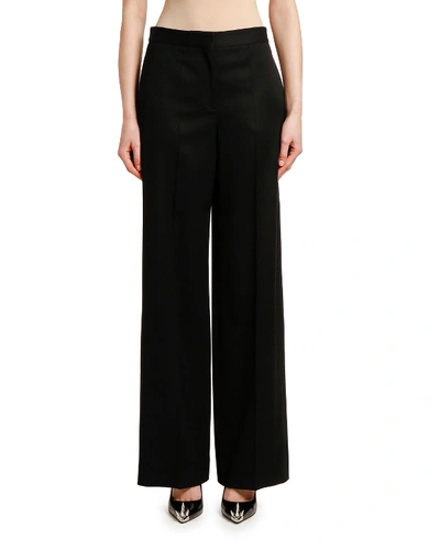 Shop Alexander Mcqueen High-waist Wide-leg Trousers In Black