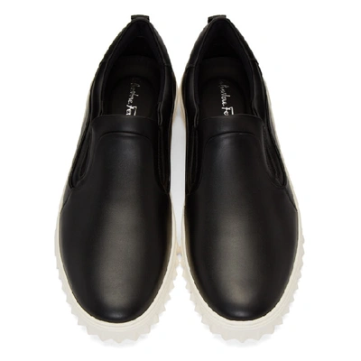 Shop Ferragamo Salvatore  Black Cruise Slip-on Sneakers In Nero