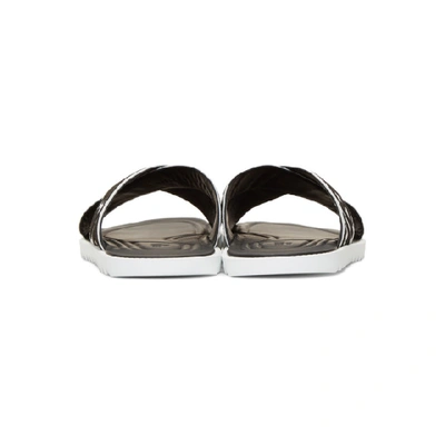 Shop Fendi Black And White Forever  Slides In F0z8d.wht