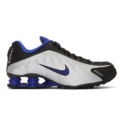 Shop Nike Black And Silver Shox 4 Sneakers In 047blkblusv