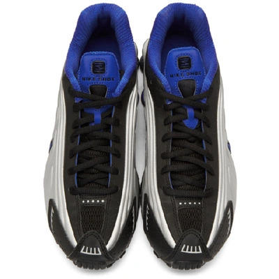 Shop Nike Black And Silver Shox 4 Sneakers In 047blkblusv