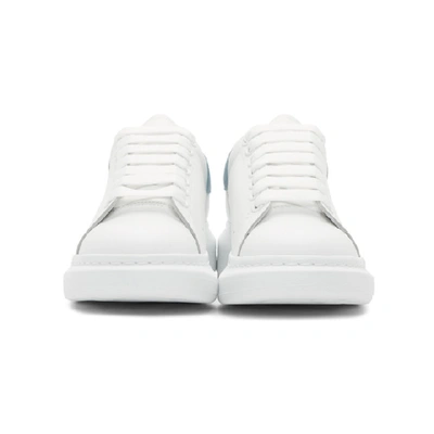 Shop Alexander Mcqueen White And Blue Oversized Sneakers