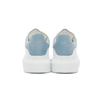Shop Alexander Mcqueen White And Blue Oversized Sneakers