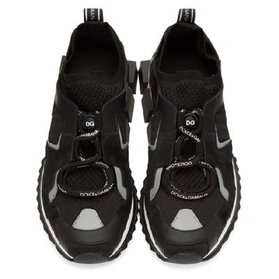 Shop Dolce & Gabbana Dolce And Gabbana Black Lace-up Block Sole Sneakers In 8b969 Nero