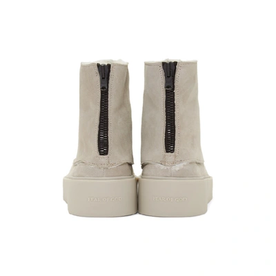 Shop Fear Of God Grey Polar Wolf High Boots In 030 Godgry