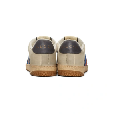 Shop Gucci Off-white & Navy Gg Screener Sneakers In 4368 Lon.bl