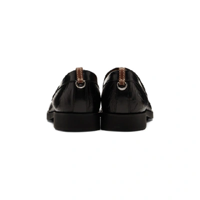 Shop Burberry Black Emile Tb Loafers