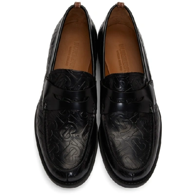 Shop Burberry Black Emile Tb Loafers