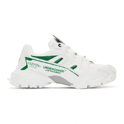 Shop Valentino White  Garavani Undercover Edition Ufo Vlogo Climbers Sneakers In Bianco/green