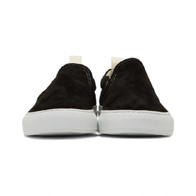 Shop Common Projects Black Suede Slip-on Sneakers In 7547 Black