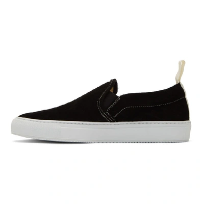 Shop Common Projects Black Suede Slip-on Sneakers In 7547 Black