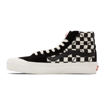 Shop Vans Black Checkerboard Og Style 138 Lx High-top Sneakers In Black/check