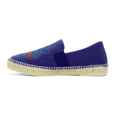 Shop Kenzo Blue Elastic Tiger Espadrilles In 74frenchblu