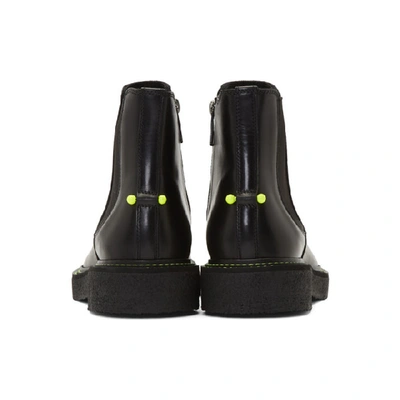 Shop Neil Barrett Black Neon Detail Chelsea Boots In 2368 Blk Ni