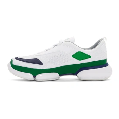 PRADA 白色 AND 绿色 CLOUDBUST 运动鞋