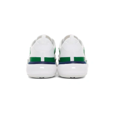 Shop Prada White & Green Cloudbust Sneakers