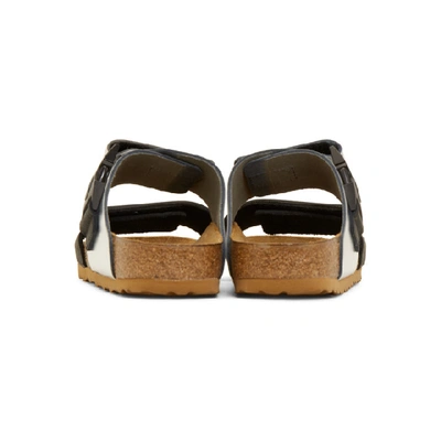 Shop Rick Owens Black & Silver Birkenstock Edition Rotterdam Combo Sandals